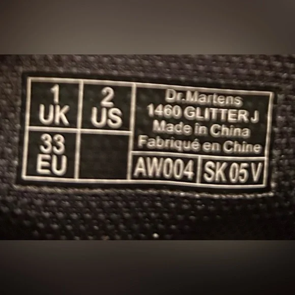 Dr. Martens 1460 Glitter Lace up boots. Junior size 2 - Picture 6 of 7